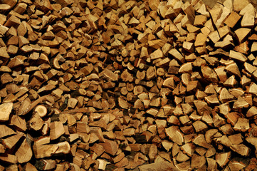 stock chopped firewood for the winter
