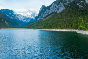 Alpine summer lake view