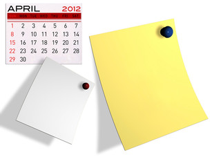 2012 calendar  (Write a note of the calendar)