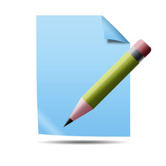 Icono documento 3D con simbolo lapiz