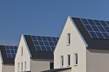 Fototapeta premium New houses with solar panels attached