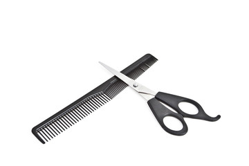 scissors for cutting hair on a white background