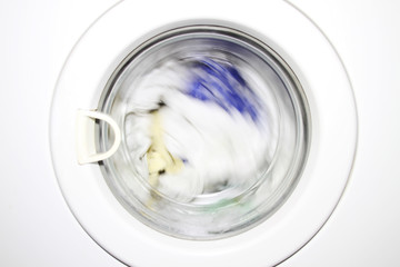 close-up od washing machine