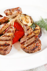 Grilled meat ribs
