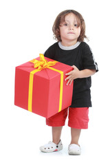 boy with big gift box