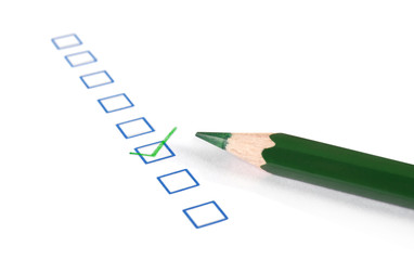 Check boxes and pencil