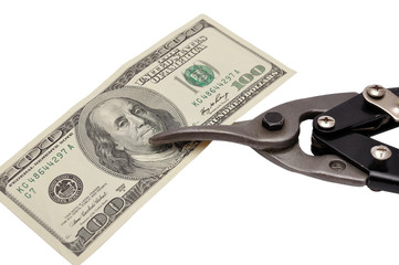 scissors-metal and dollar