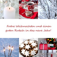 Grußkarte Frohe Weihnachten und Guten Rutsch