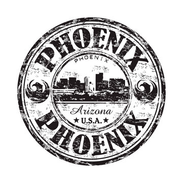 Phoenix grunge rubber stamp