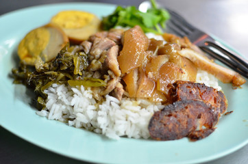 Teriyaki pork with rice , Asian style food