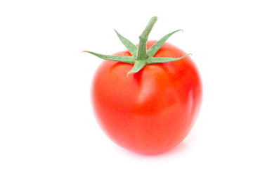 red ripe tomato isolated on white