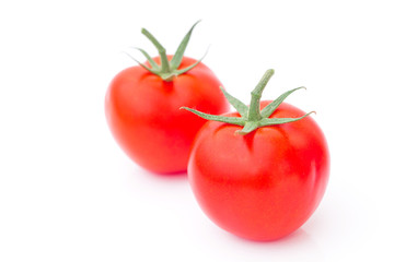 red ripe tomato isolated on white