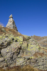 Landscape with totem of stone