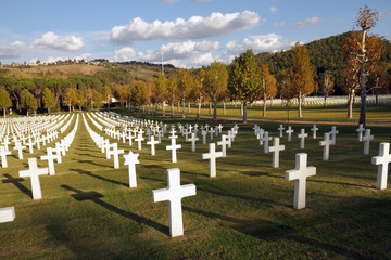 Fototapeta na wymiar Florence American War Cemetery in Tuscany, Italy, Europe