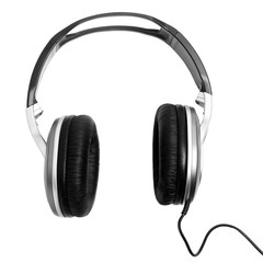 Fototapeta na wymiar headphones black isolated on white background