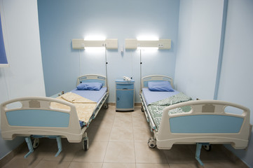 Beds in a private hospital ward