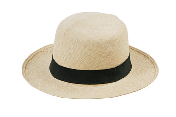 Straw hat with wide brim