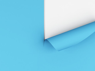 Sheet of paper with curled corner.