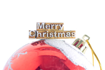 The phrase "Merry Christmas" done in letterpress type