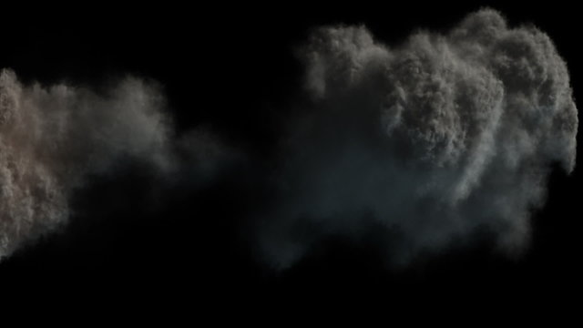 Explosion with dark smok