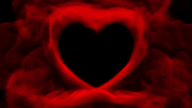 Smoke red heart  valentine concept