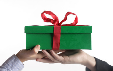 two hands with the gift