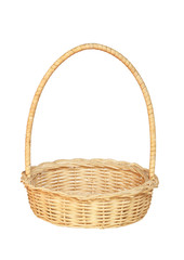 Fototapeta na wymiar Bamboo weave basket isolated on white background