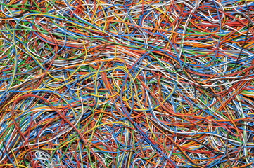 Colorful cable of computer and internet network