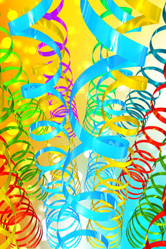 Holiday background with serpentines