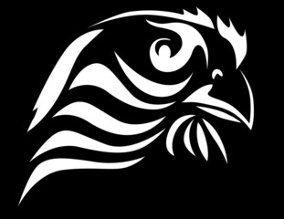 abstract eagle portrait on black