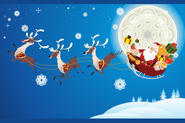 Reindeer And Santa Claus Christmas