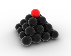 Pyramid. White background, 3d render