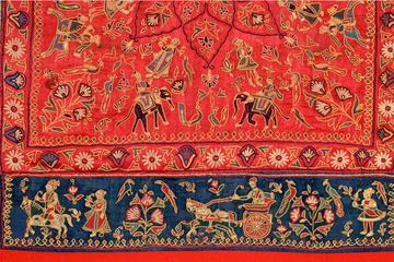 Deurstickers embroidery on fabric, royal Rajasthan, India © N | R