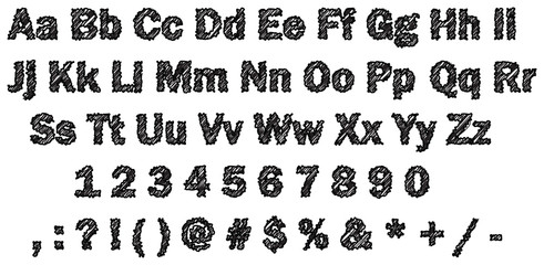Grunge handwritten alphabet