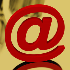 Red Email Sign Representing Internet Mail And Communication.