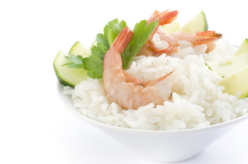 Risotto insalata gamberetti e zucchine