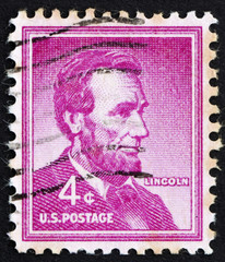 Postage stamp USA 1954 Abraham Lincoln