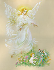 Watercolor “Angel“ - 37587451