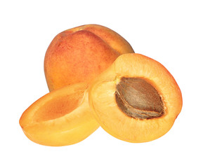 fresh juicy apricot isolated on white