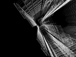 3D construction. Concept - modern architecture and designing.