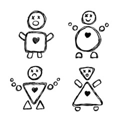 Set of funny characters.