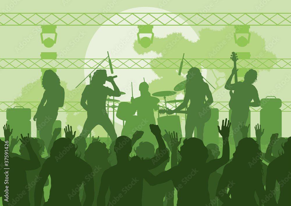 Wall mural Rock concert landscape background illustration