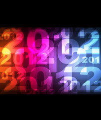 Cute and colorful 2012 neon New Years sign background