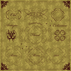 Vintage clothing labels and elements illustration collection