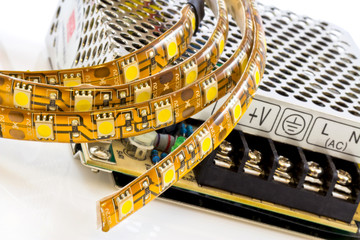 3-chip SMD LED strips with power supply