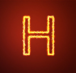 Gold star alphabet(letter H)