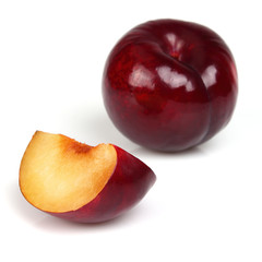 Fresh plum with slice