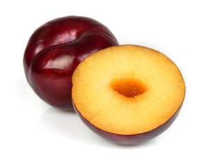 Sweet plum with half of plum