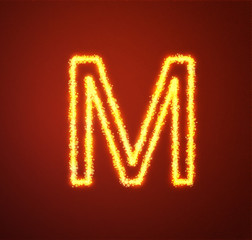 Fototapeta premium Gold star alphabet(letter M)