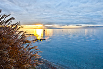 Obraz premium Sunrise At Lake Geneva